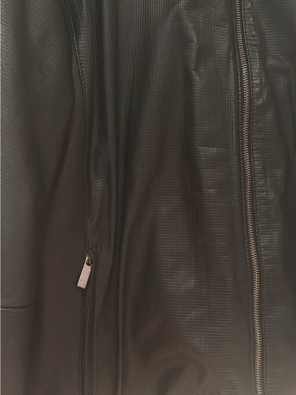 Men's Black Leather Zip-Up Jacket - Picture 2 of 8